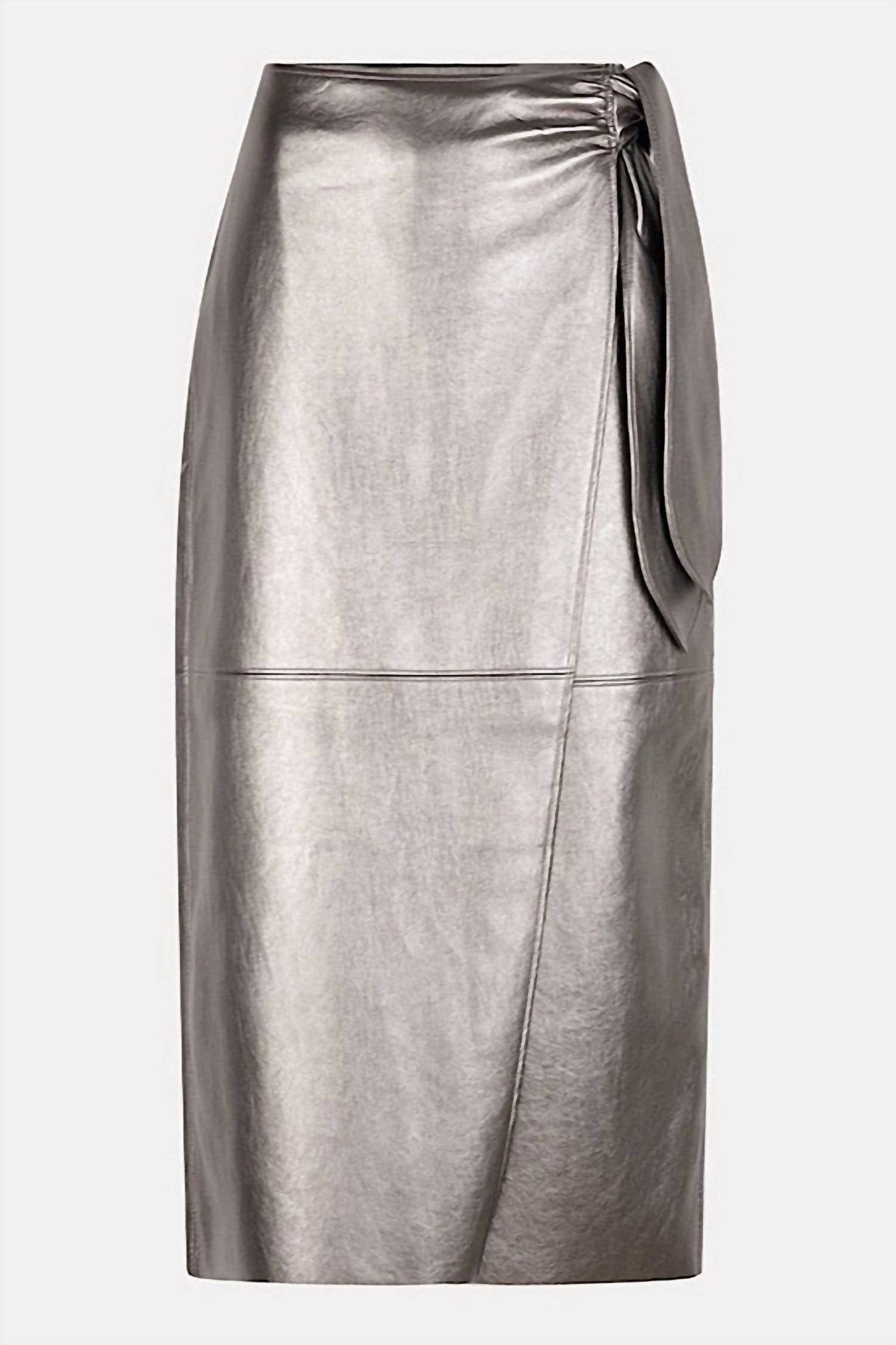 Esqualo - Faux Leather Wrap Skirt