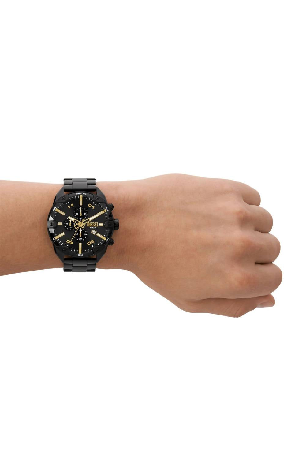 Diesel - Men's Spiked Chronograph Stainless Steel Watch - 49mm