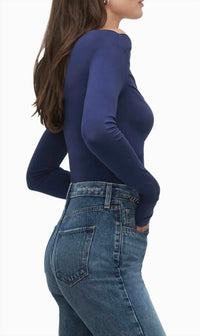 Favorite Daughter Get Him Back Top in aegean blue - women's long sleeve top - alternate view