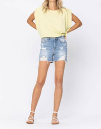 Judy Blue - Paint Splash Jean Shorts