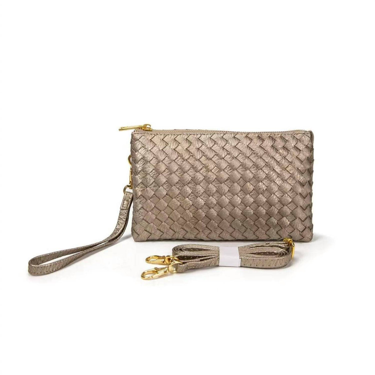 Mimi Wholesale - Women's Kathy Woven Three Compartment Clutch Crossbody Bag