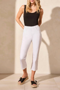 Tribal - Audrey Mid Rise Pull On Straight Crop Jeans