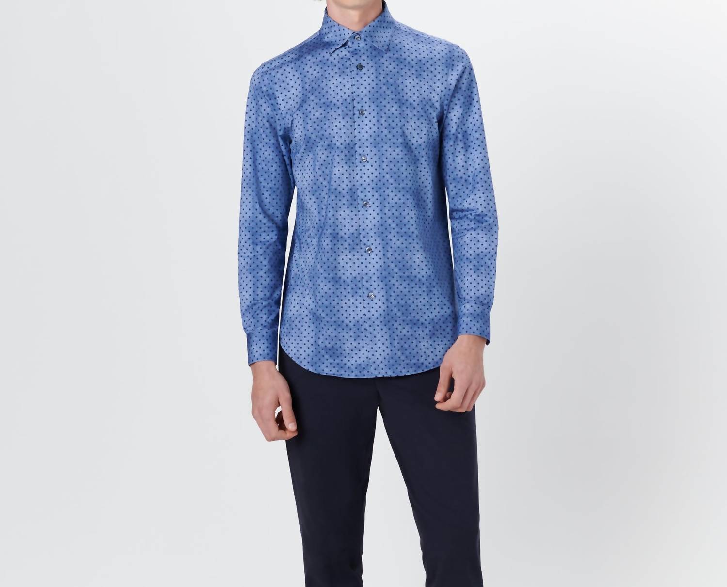 Bugatchi Uomo - James Polka Dot Print Ooohcotton Shirt