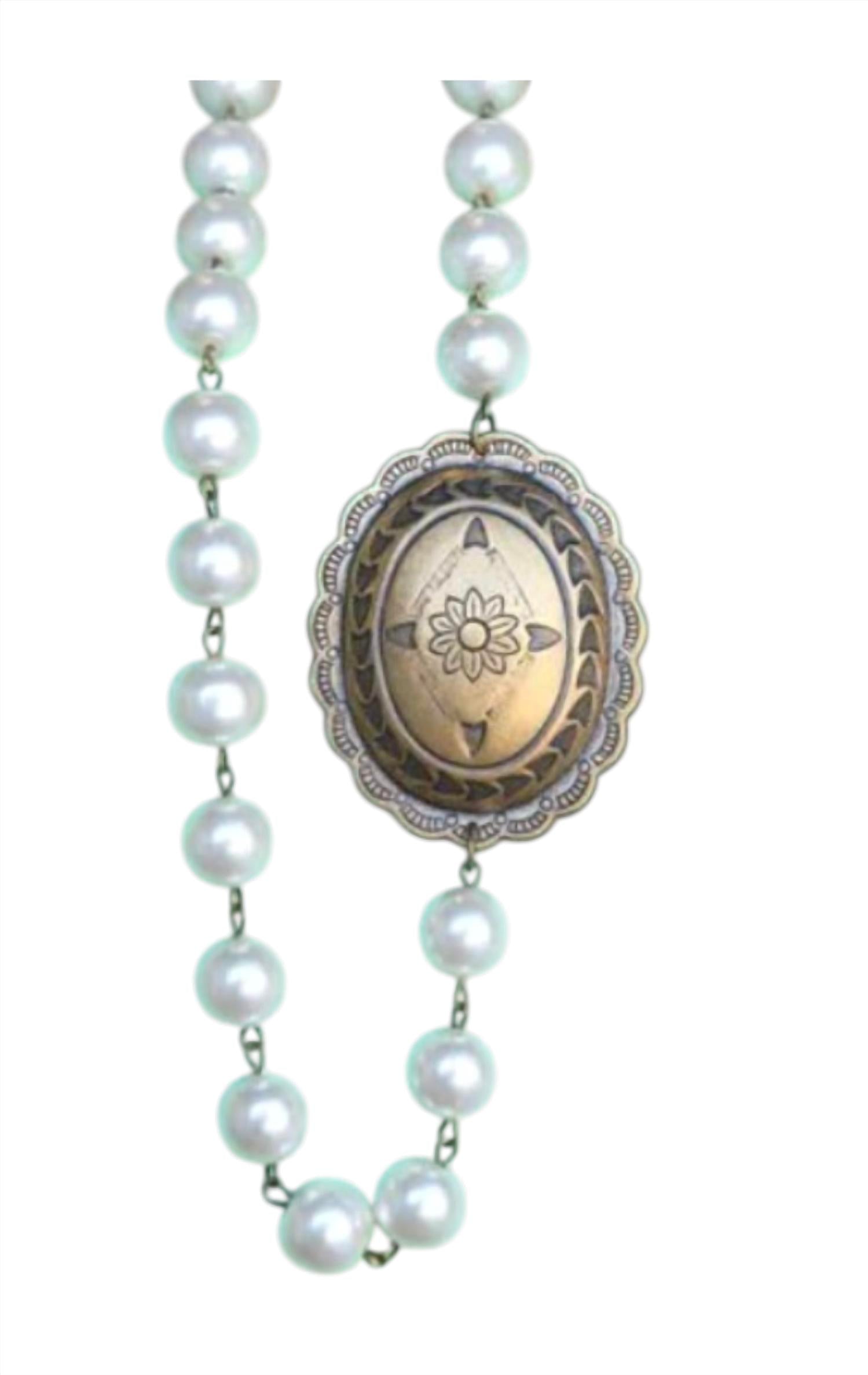 Pink Panache - Women's Pearl Linked Necklace