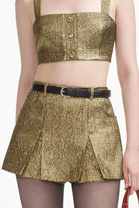 Self-Portrait - Metallic Jacquard Skort