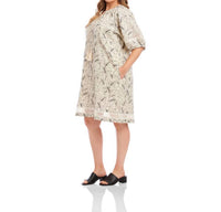 Karen Kane Puff Sleeve Tassel Dress - Plus in cream - women's dress - detail view