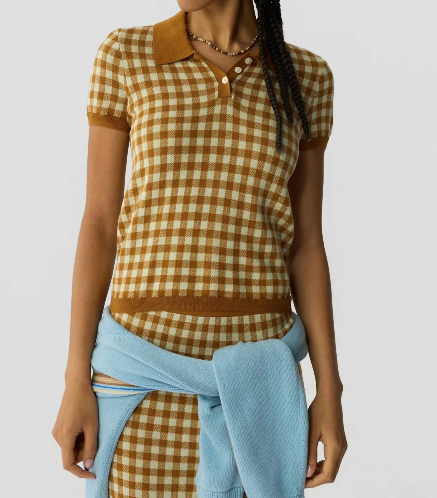 Guest In Residence - Gingham Shrunken Polo
