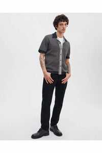 Rag & Bone - Harvey Contrast Trim Knit Camp Shirt