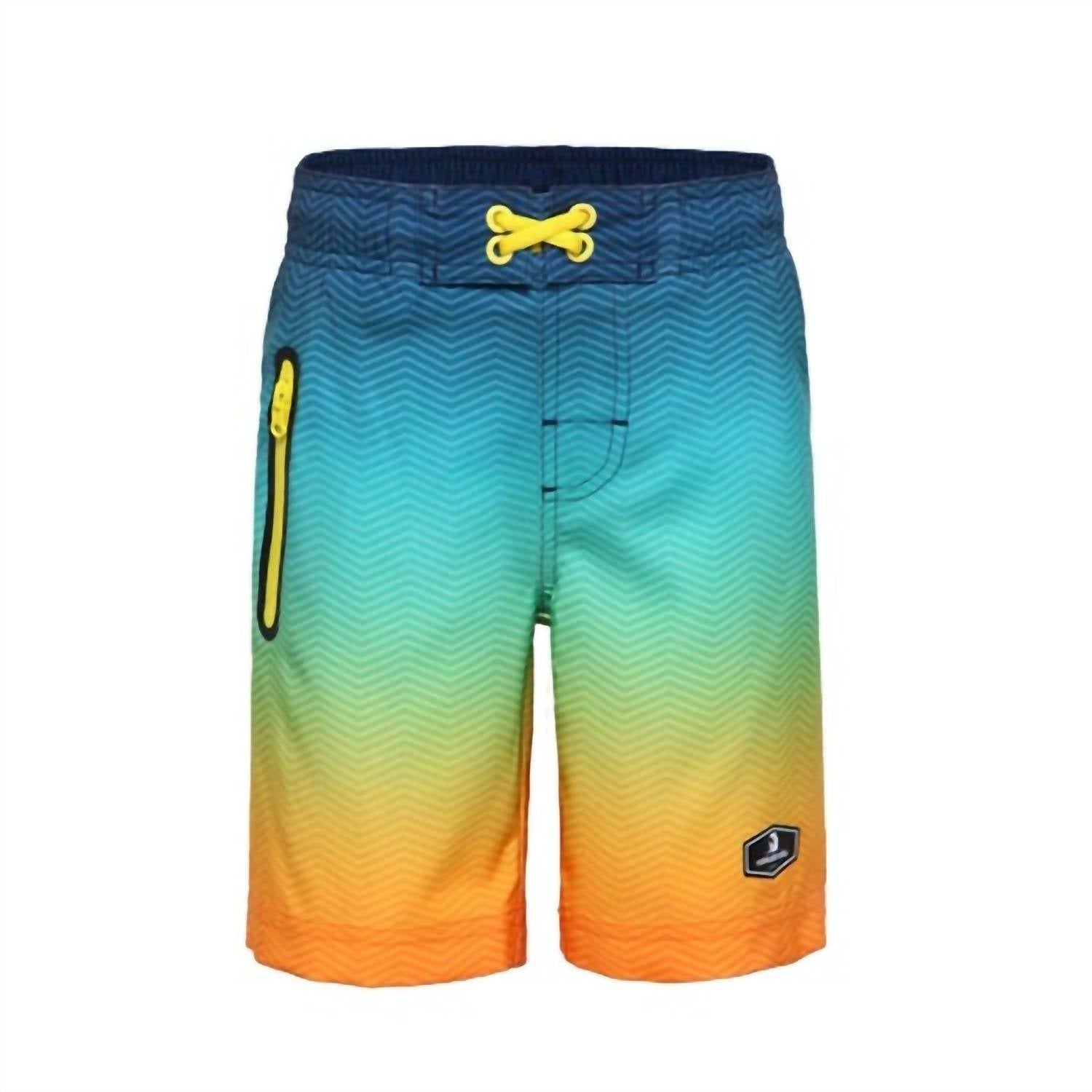 Rokka&Rolla Boy's 4-way Stretch Swim Trunks in blue orange - kids' item