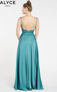 Satin Embroidered Gown