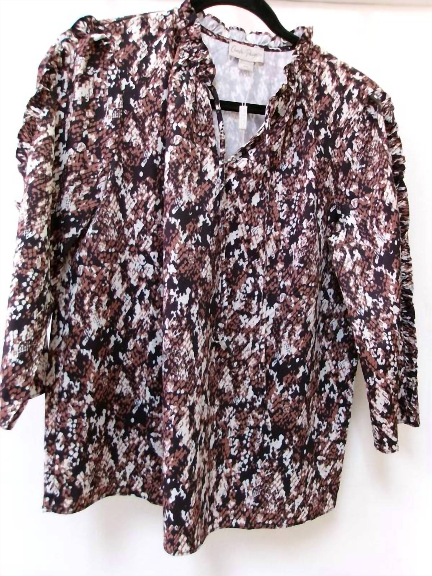 Charlie Paige - Women's Ruffled 3/4 Sleeve Blouse