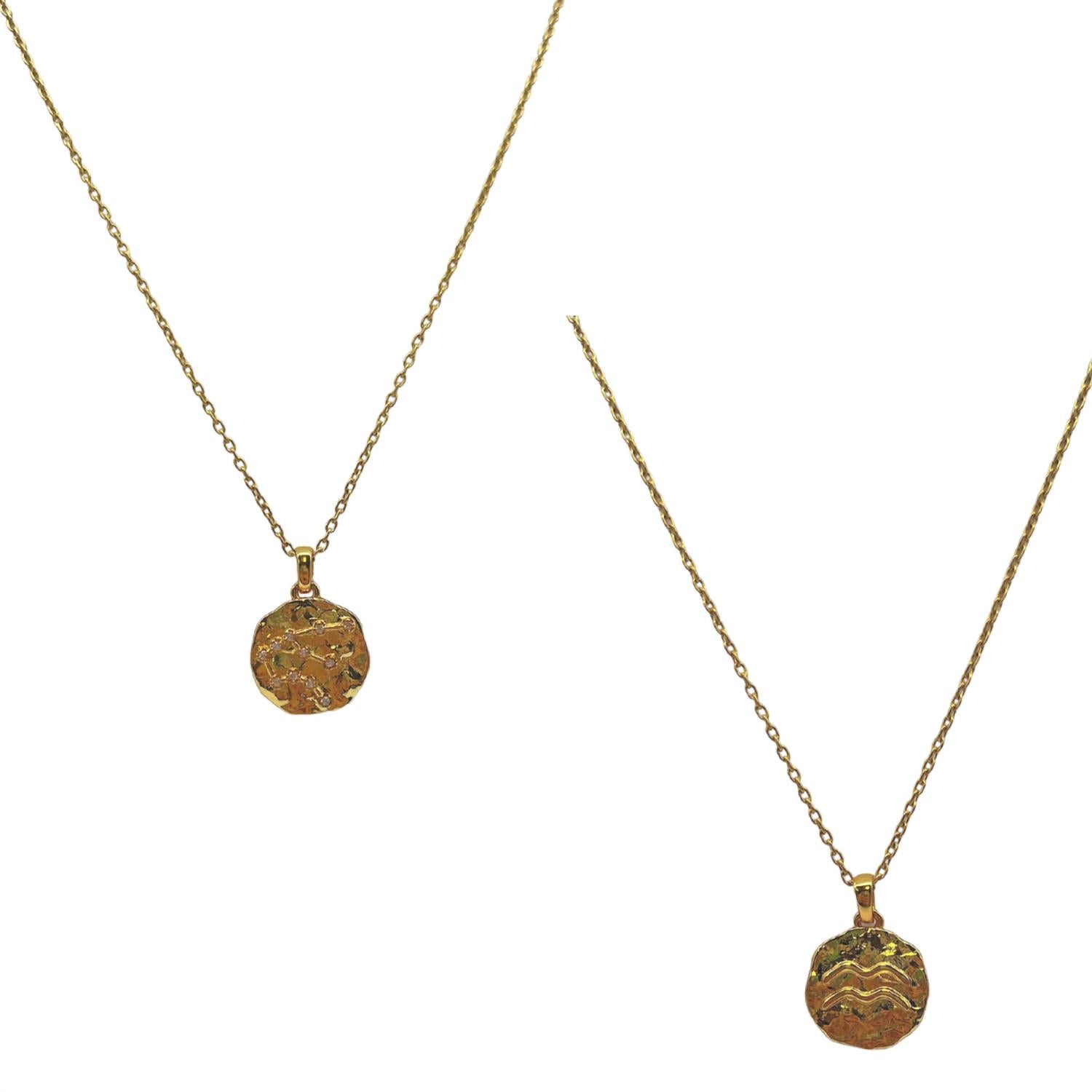 Sahira Jewelry Design - Women's Zodiac Constellation Coin Necklace