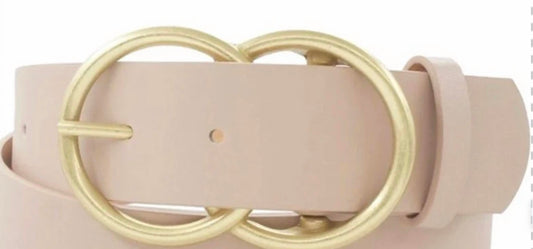 Pop Confetti - Women's Wide Vegan Leather Double Ring Belt