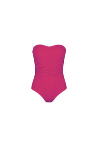 Karla Colletto Women's Basics Ruched Bandeau Bodysuit in primrose - women's shirt