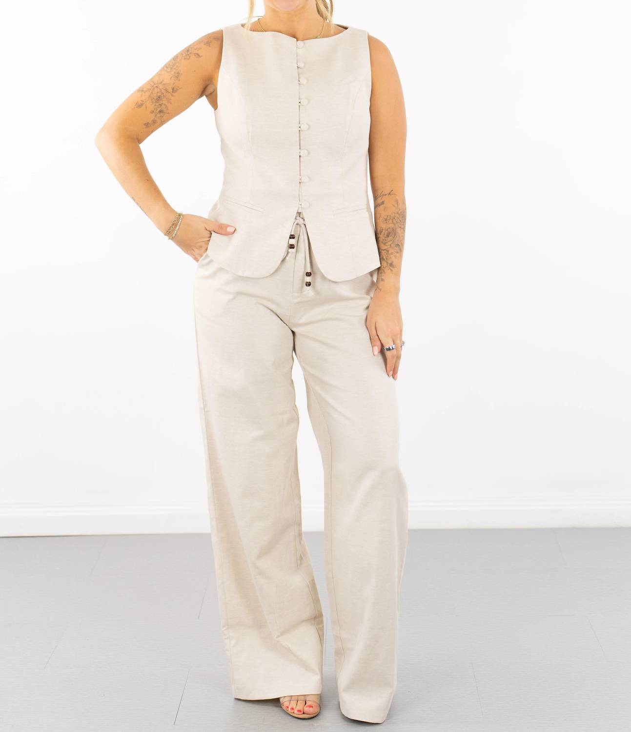 Lucy Paris - Taylor Button Front Vest Top