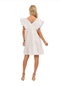 mudpie Ralphy Mini Dress in white - women's dress - detail view