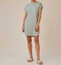 Bella Dahl Roll Sleeve T-shirt Dress in olive - women's dress