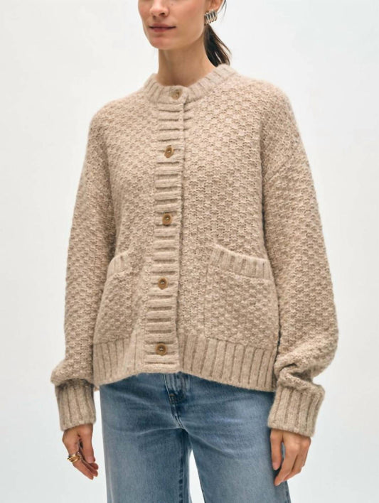 White + Warren - Plush Alpaca Blend Basket Stitch Cardigan
