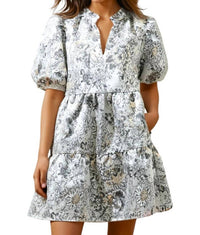 Sugarlips - Christina Jacquard Jacey Babydoll Mini Dress