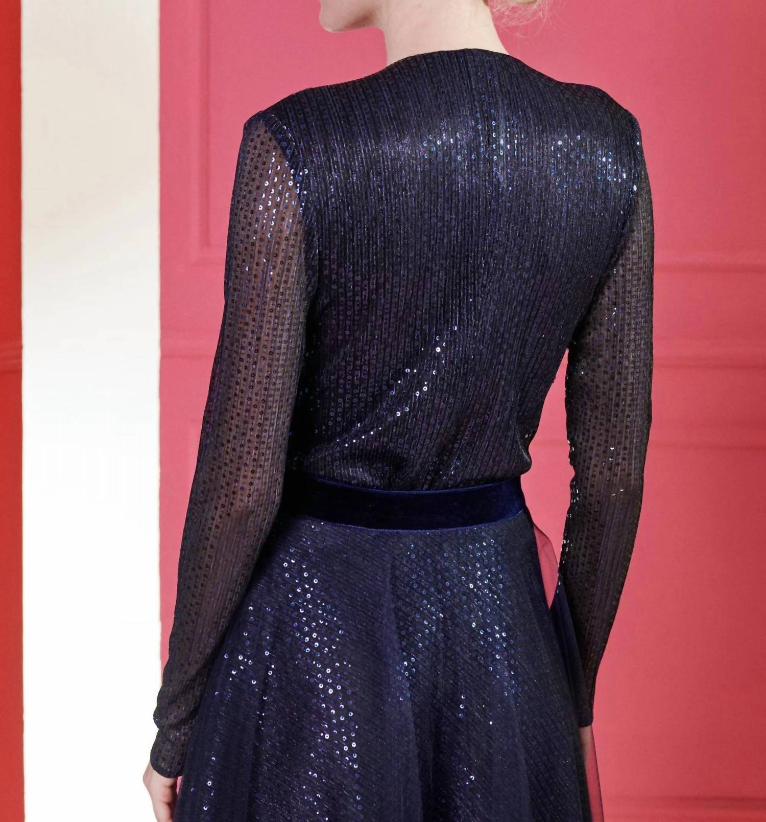 Talbot Runhof - MICRO SEQUIN VOILE BODYSUIT