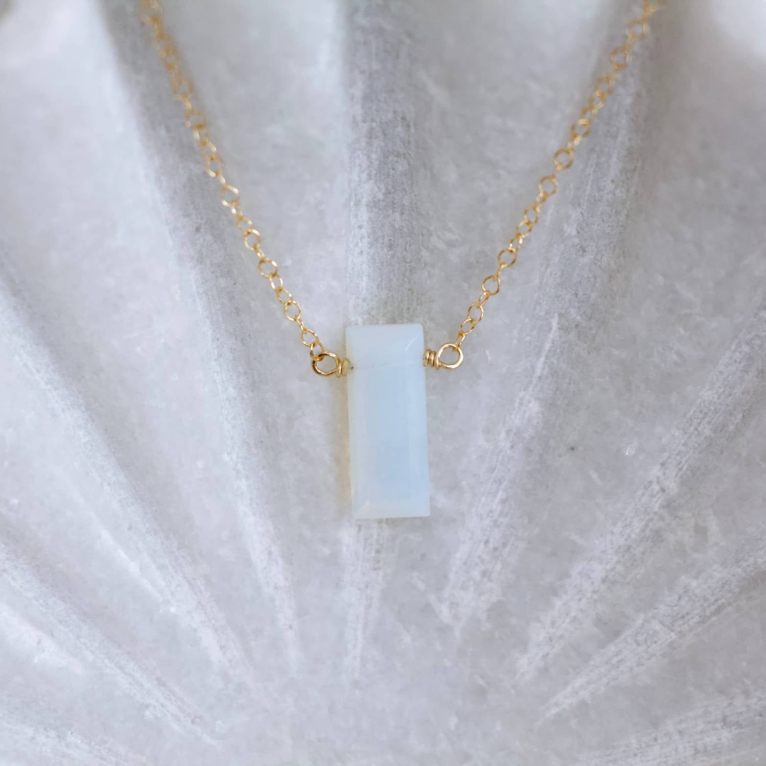 Mesa Blue - Women's Rectangle Opalite Necklace