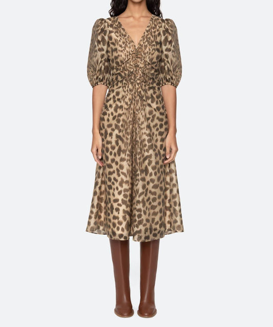 Sea - Claude Print Puff Sleeve Midi Dress