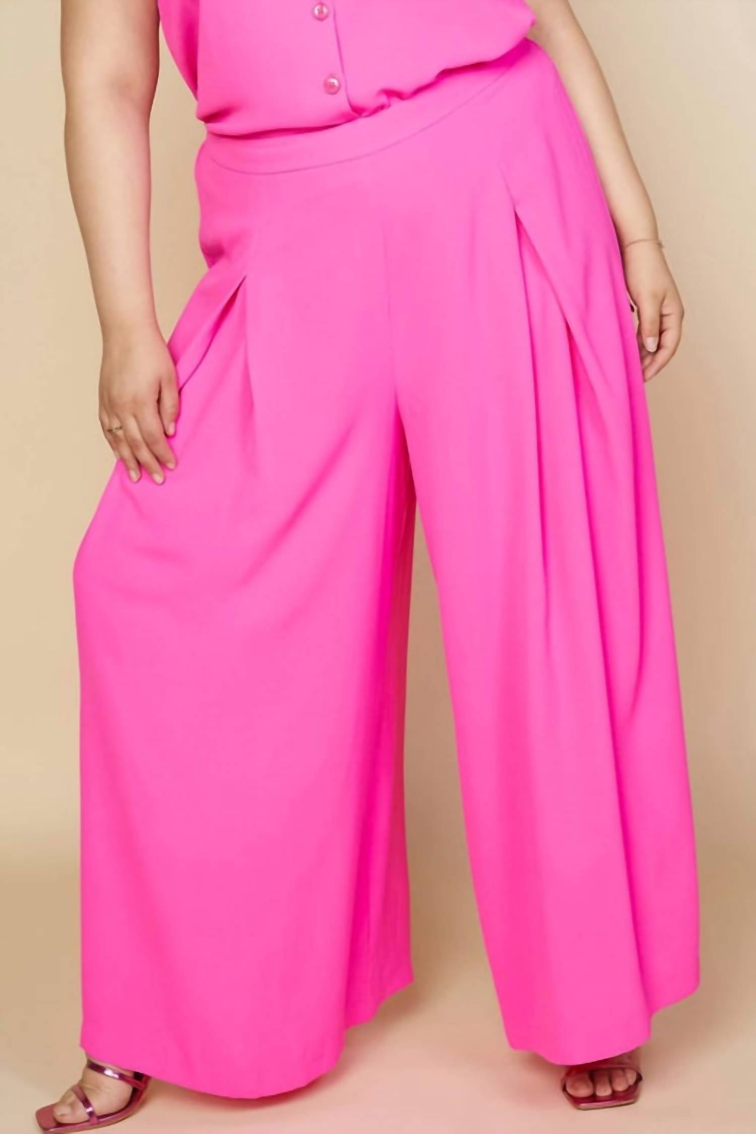 Skies Are Blue - Ultra pink Palazzo pants