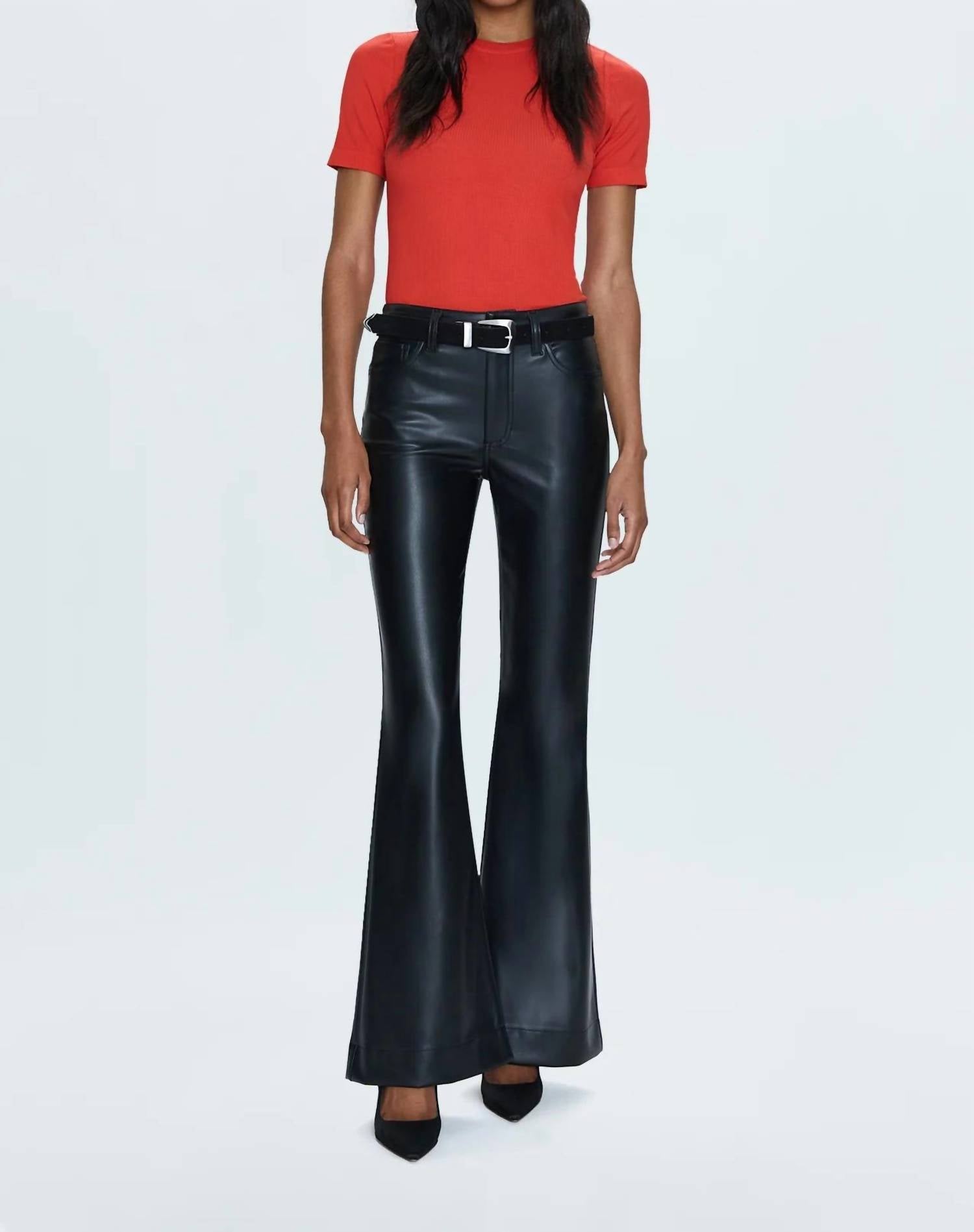 PISTOLA Kinsley Mid-rise Flare Jeans in slate black - women's jeans