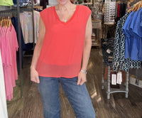 Kylie Paige - Chelsi Chiffon Barbir V-neck Tank Top