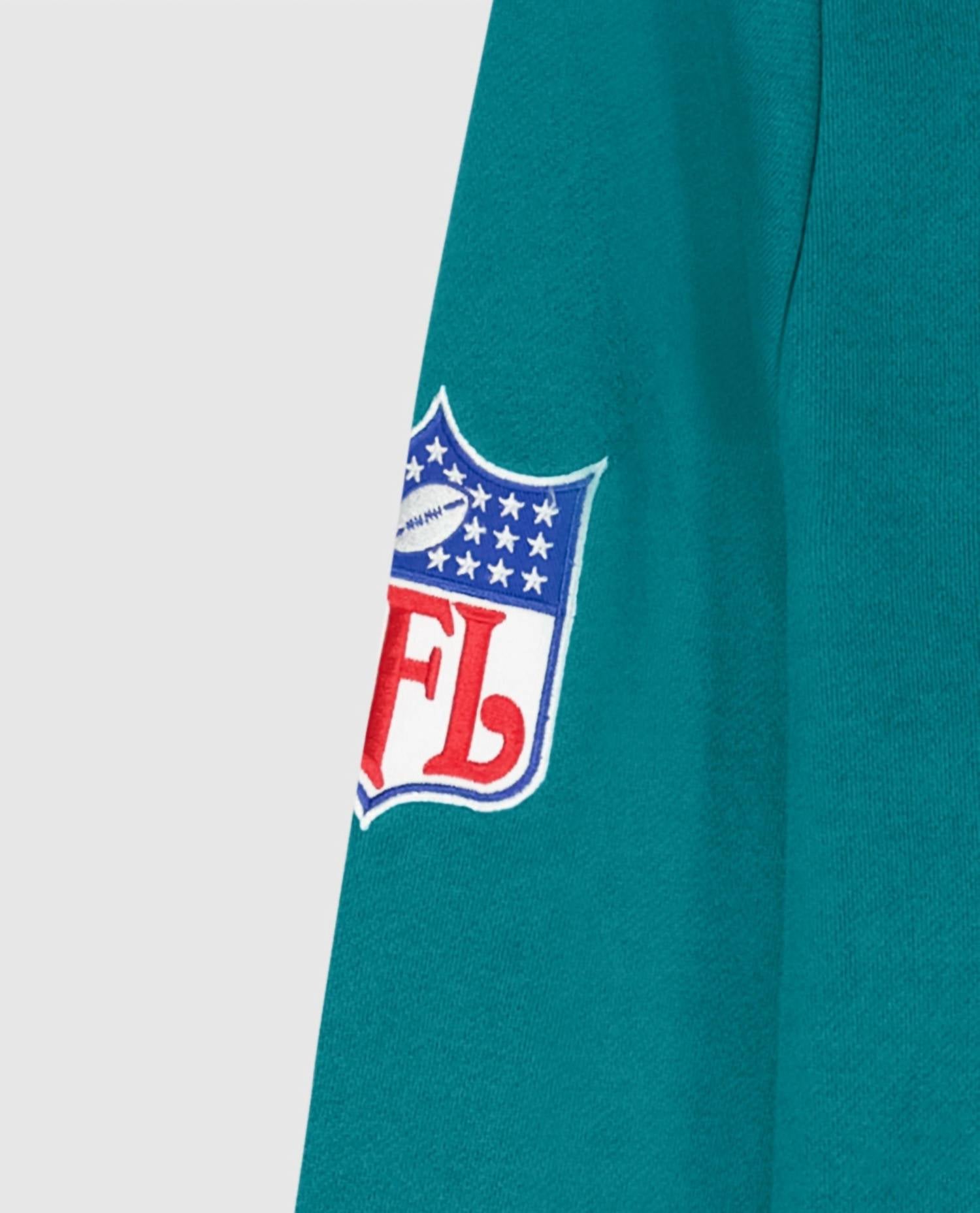 Starter - Men's Miami Dolphins Crew Neck Sweatshirt With Zip Pockets