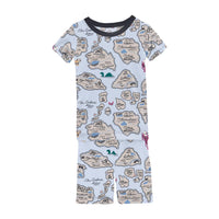 Kickee - Boy's Bamboo Print Short Sleeve Pajama Set with Shorts