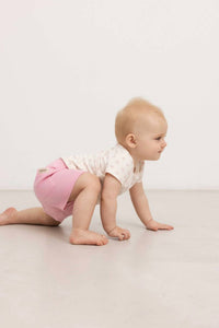 MarMar Copenhagen Kids' Paulo Modal Fine Rib Shorts in pink blossom - kids' shorts - detail view