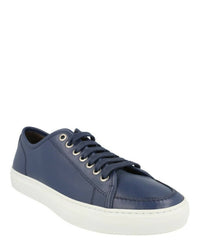 Brioni Men's Leather Low-top Tennis Sneakers in blue - men's sneaker - detail view