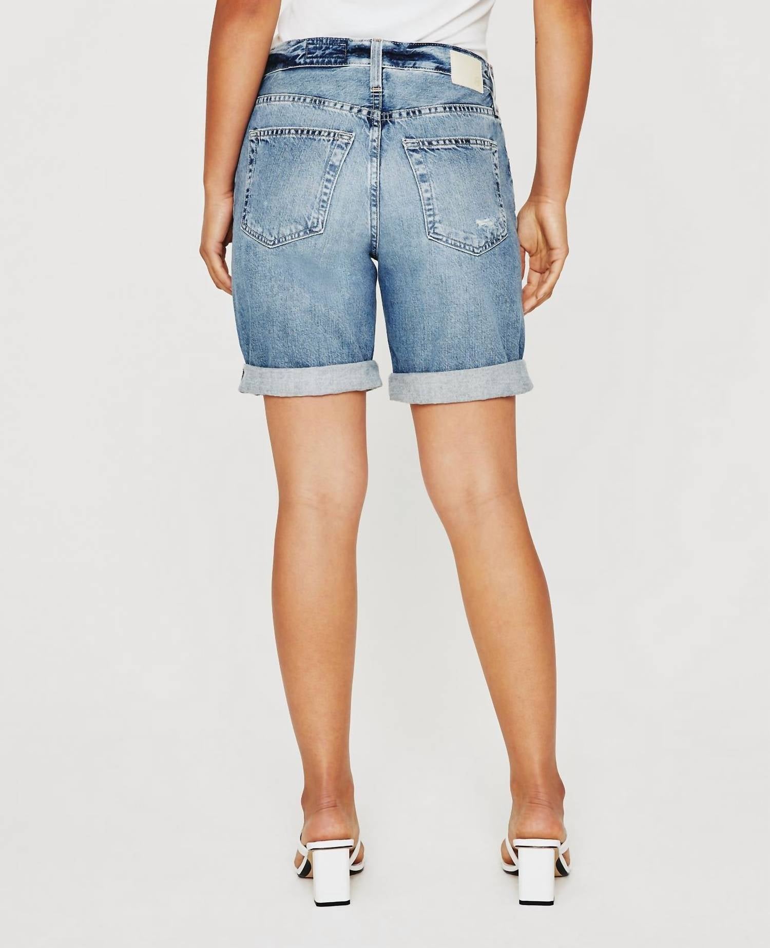 AG Jeans Sloan Short in blue - women's shorts - alternate view