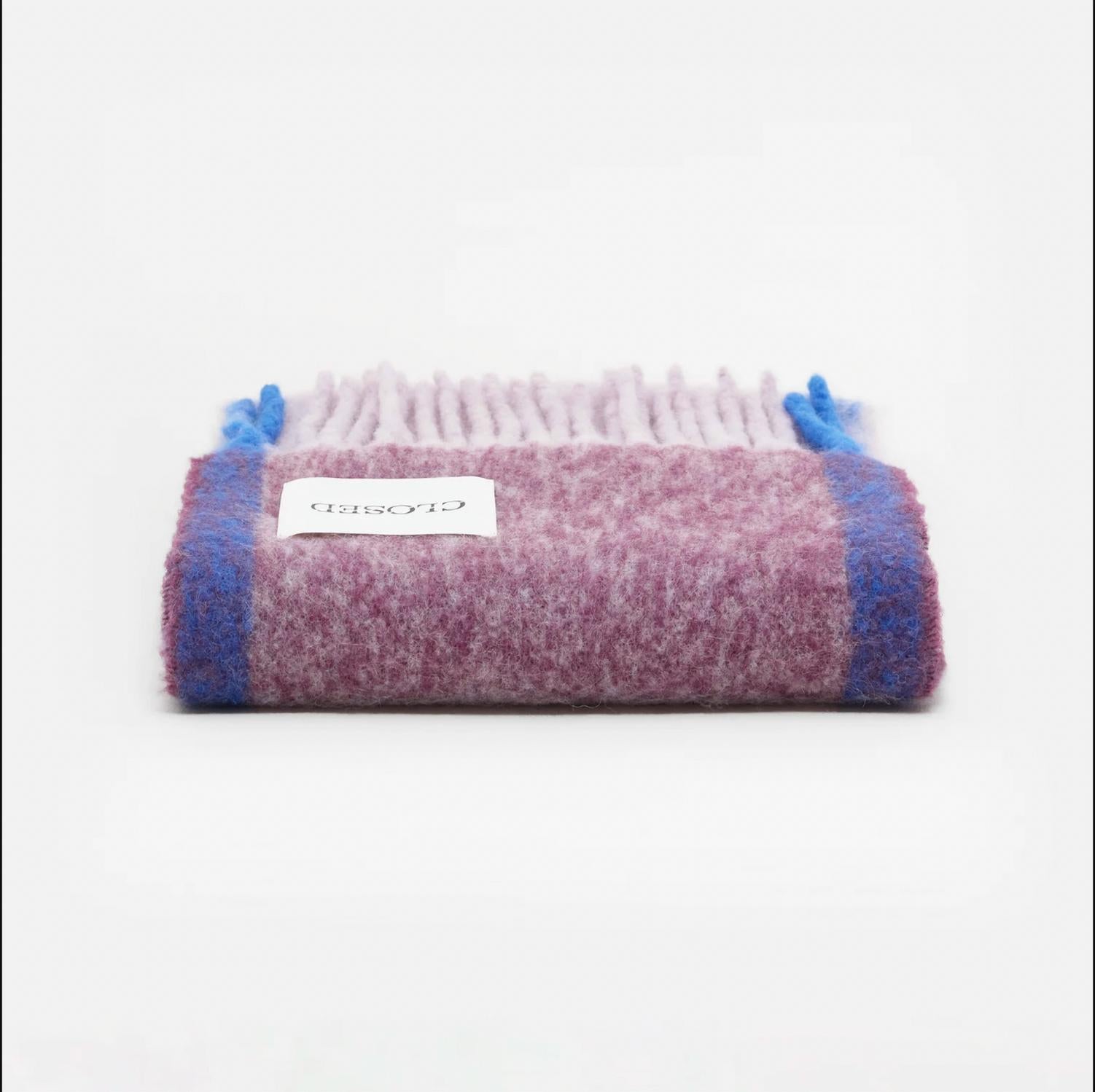 CLOSED Women's Alpaca Side Stripe Oversized Scarf in lavender purple - women's scarf