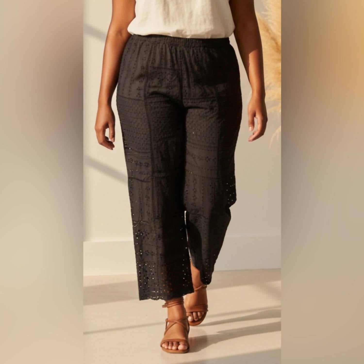 Lucky Brand - Women's Eyelet Wide Leg Pants
