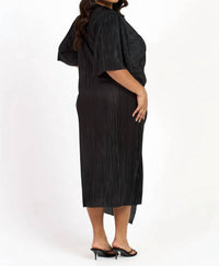 Fashion Szn Curve - Ruched Side Flutter Sleeve Midi Dress - Plus