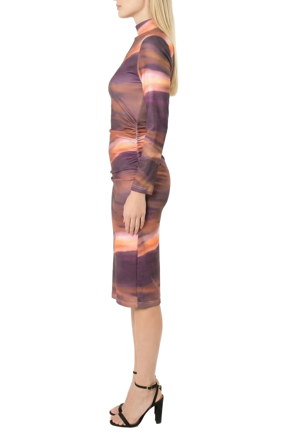 Area Stars Mockneck Jersey Dress in abstract stripe - women's dress - alternate view