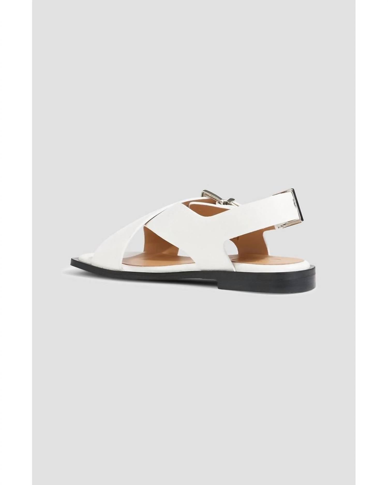 Ganni - Women's Feminine Buckle Cross Strap Sandal