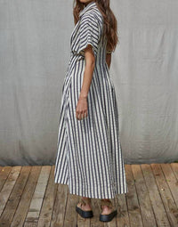 By Together - Striped Buttondown Maxi Shirtdress