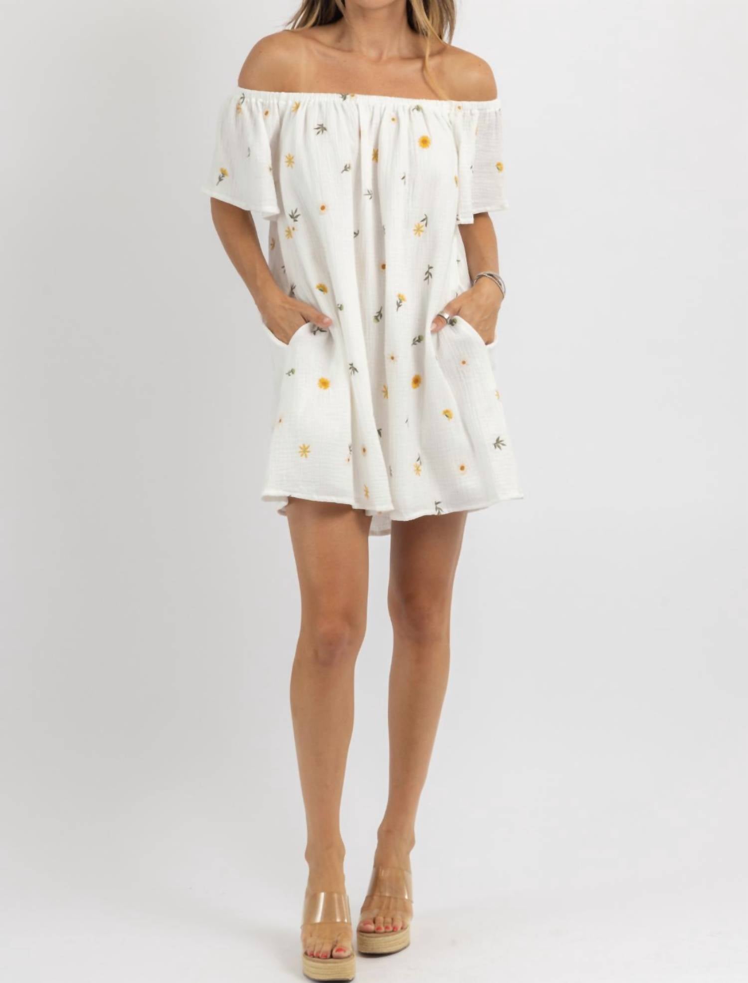 In February - May Embroidered Mini Dress