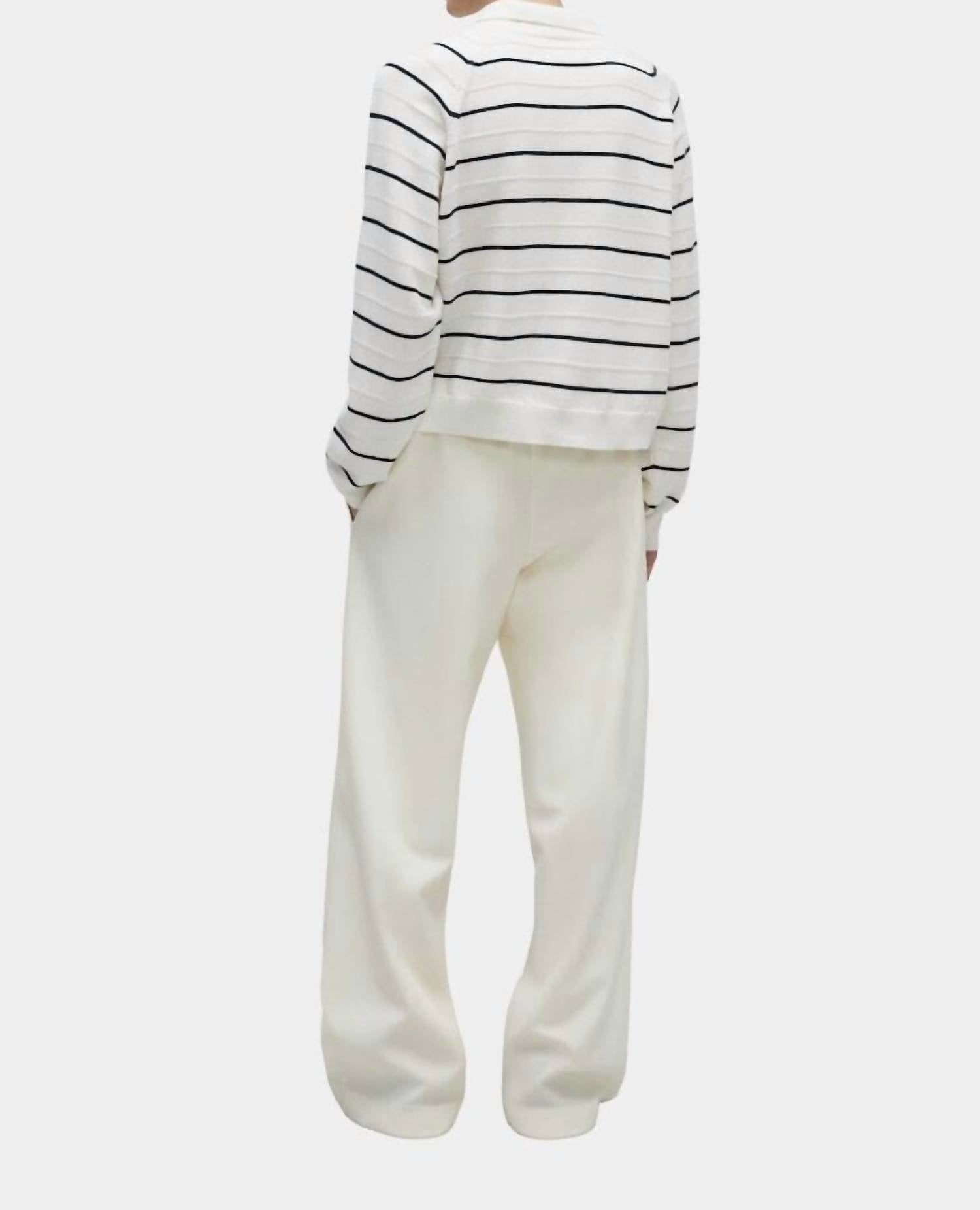 Cordera - Merino Wool Striped Polo Top