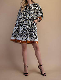 Gigio - Foil Bold Print Bohemian Dress