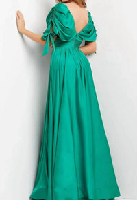 Jovani - Cap Sleeve A-line Evening Dress