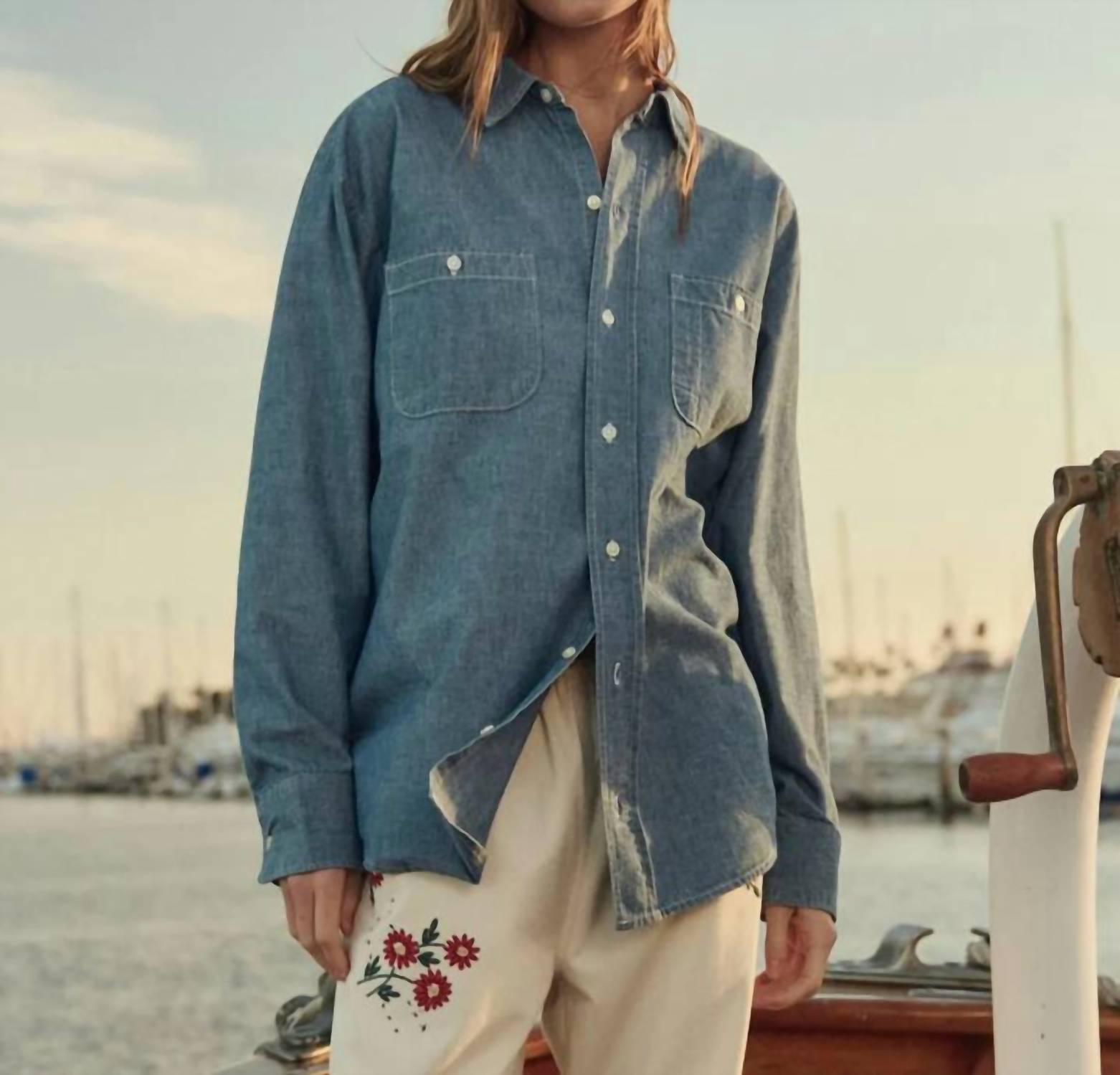 The Great. - Road Long Sleeve Button Down Shirt