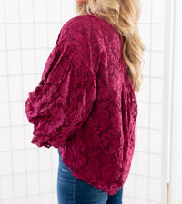 Fate - Jayne Lace Bubble Sleeve Blouse