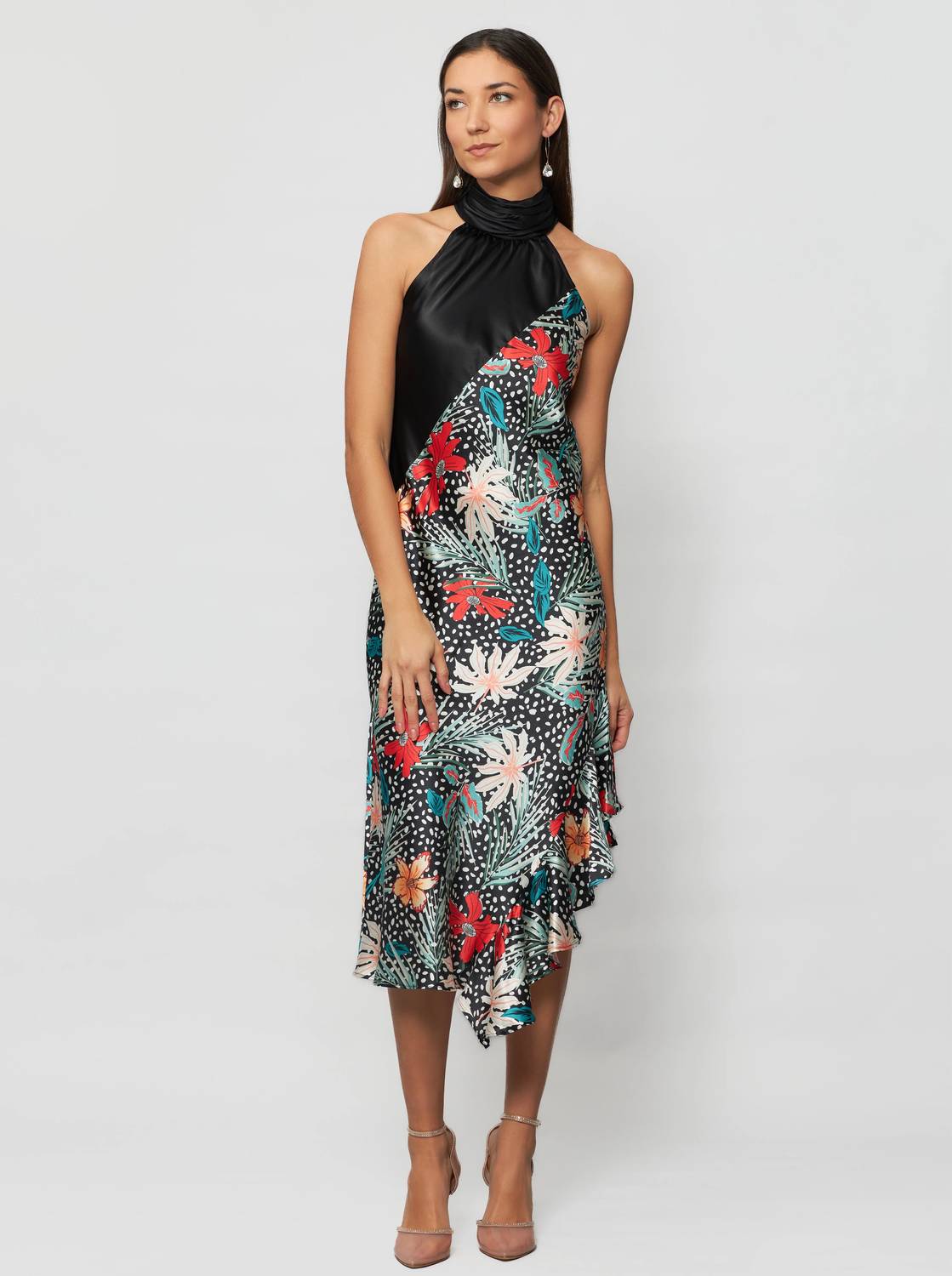 Solgo Atelier - Yera Halter Silk Midi Dress