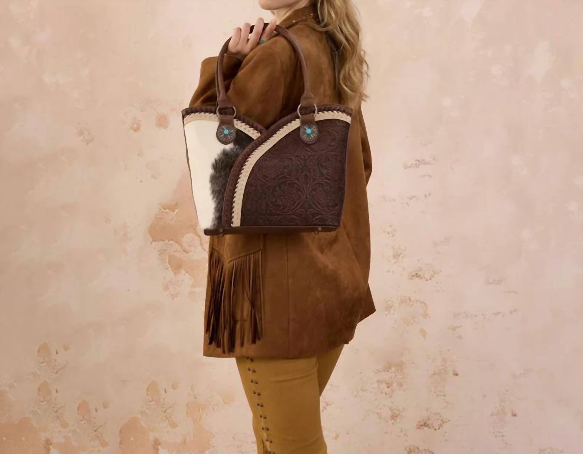 Montana West - TOOLED & COWHIDE TOTE BAG