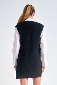 ELAN Sweater Dress in black - women's dress - detail view