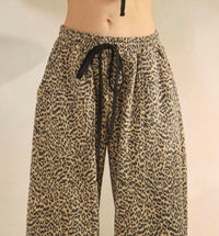 Veveret French Terry Pants in leopard - women's pants - detail view